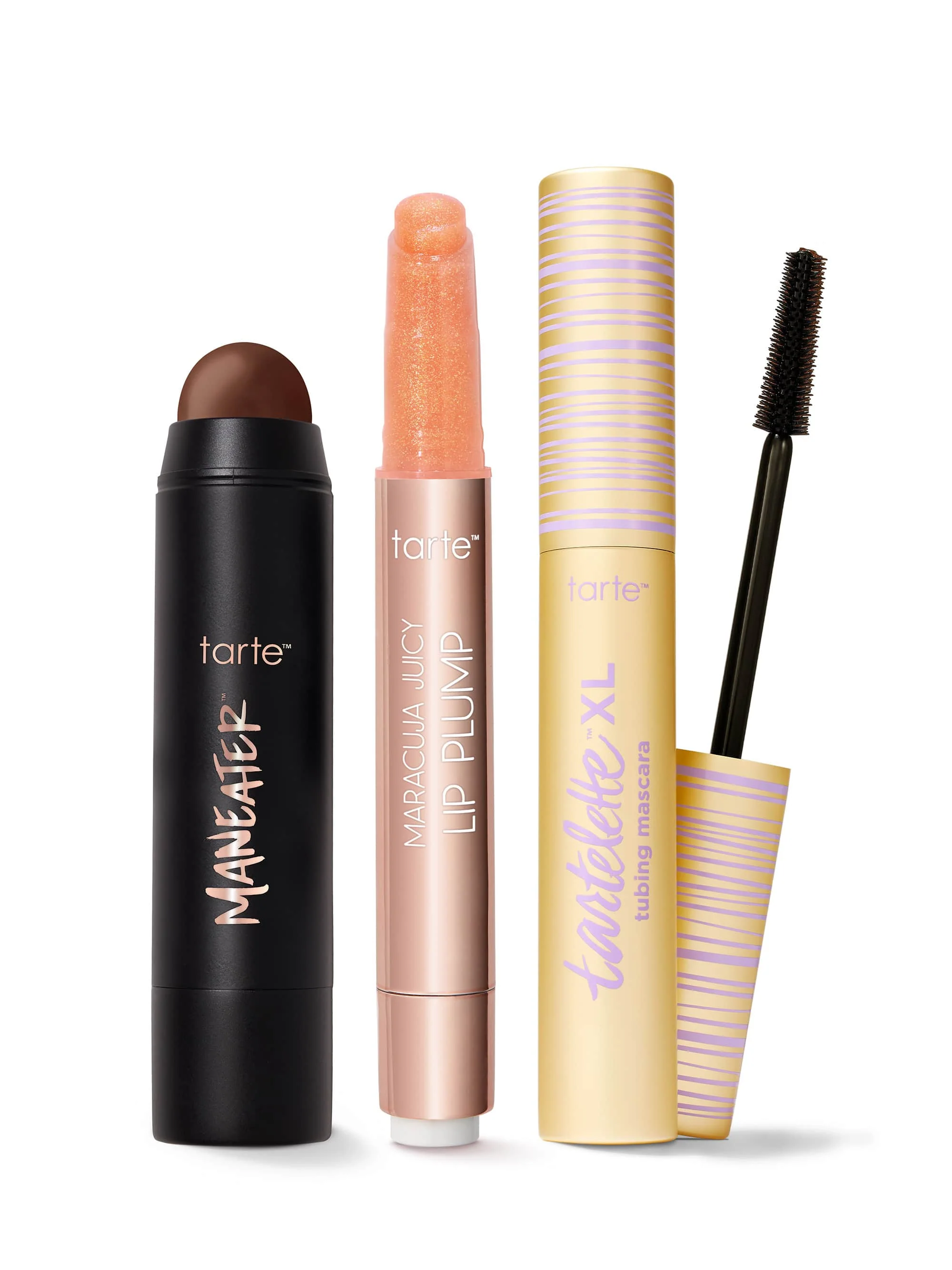 maracuja juicy lip shimmer, XL tubing mascara & bronzer stick trio - Image 5
