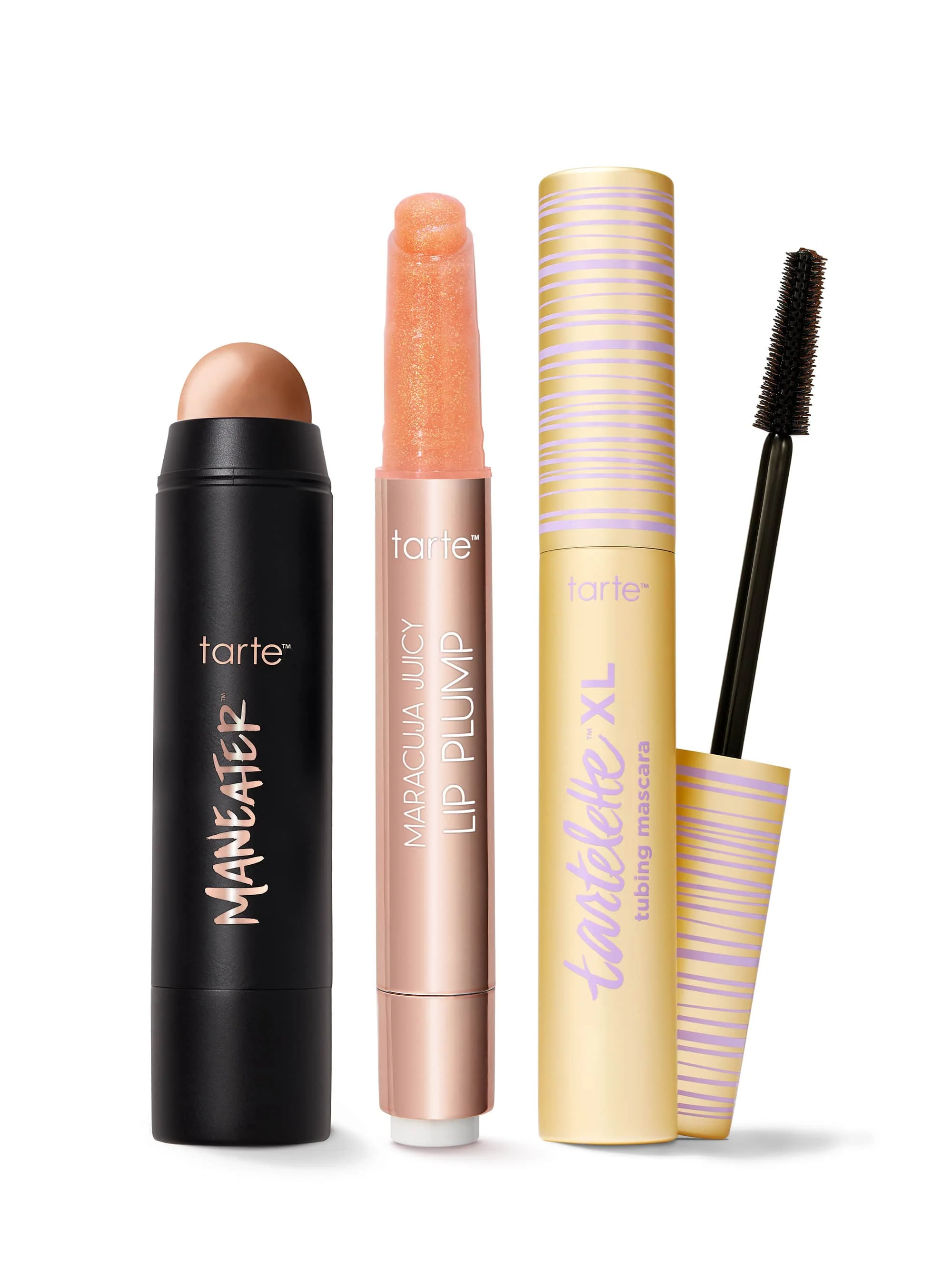 maracuja juicy lip shimmer, XL tubing mascara & bronzer stick trio - Image 7
